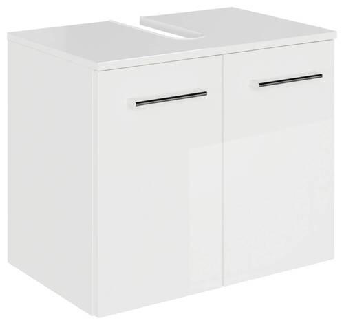 WASCHBECKENUNTERSCHRANK 60/49,8/38,3 cm  - Chromfarben/Weiß Hochglanz, KONVENTIONELL, Holzwerkstoff/Metall (60/49,8/38,3cm) - Sadena