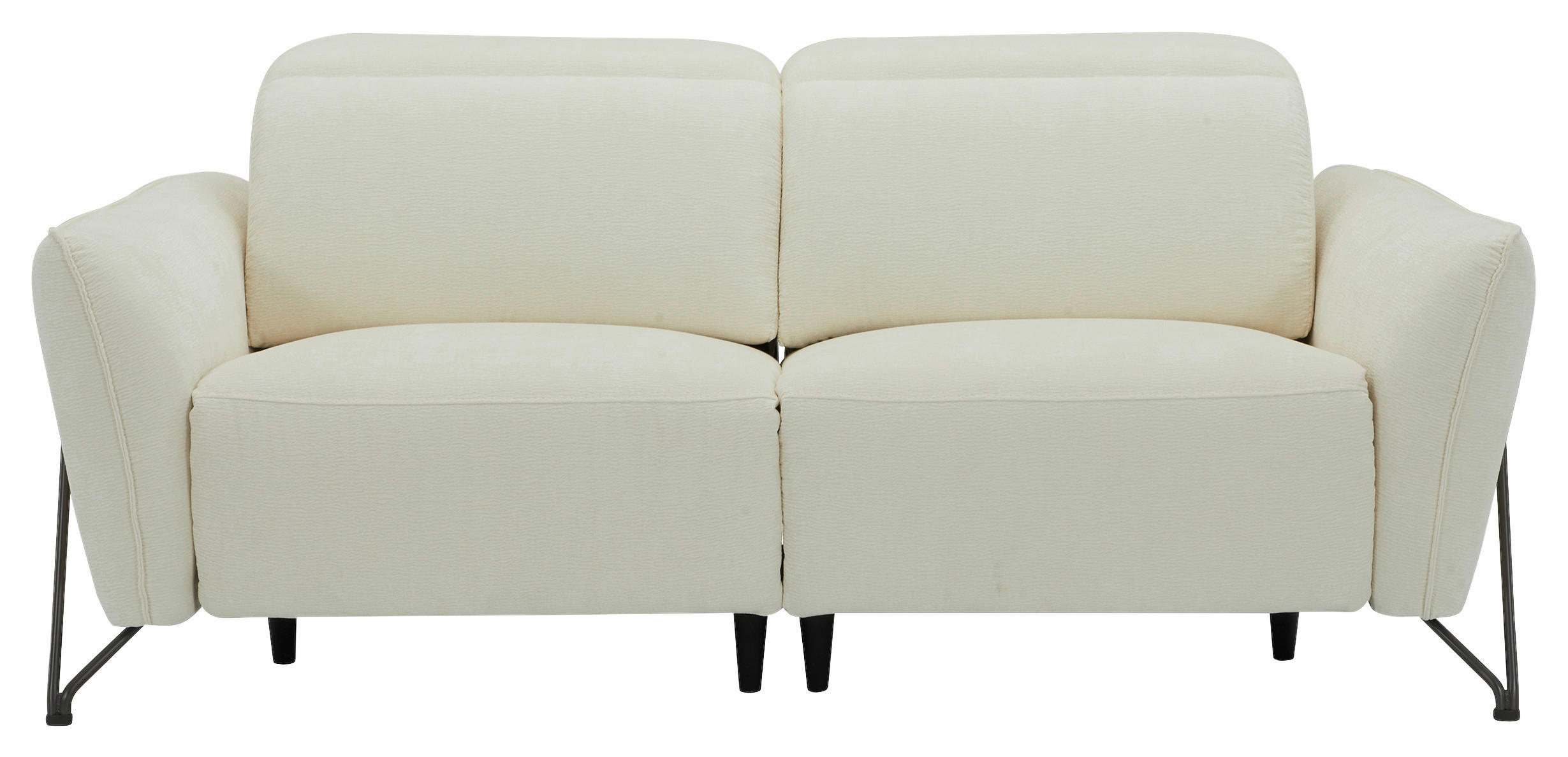3-SITZER-SOFA Flachgewebe Creme  - Creme/Schwarz, Lifestyle, Textil/Metall (198/83/107/111cm) - Livetastic
