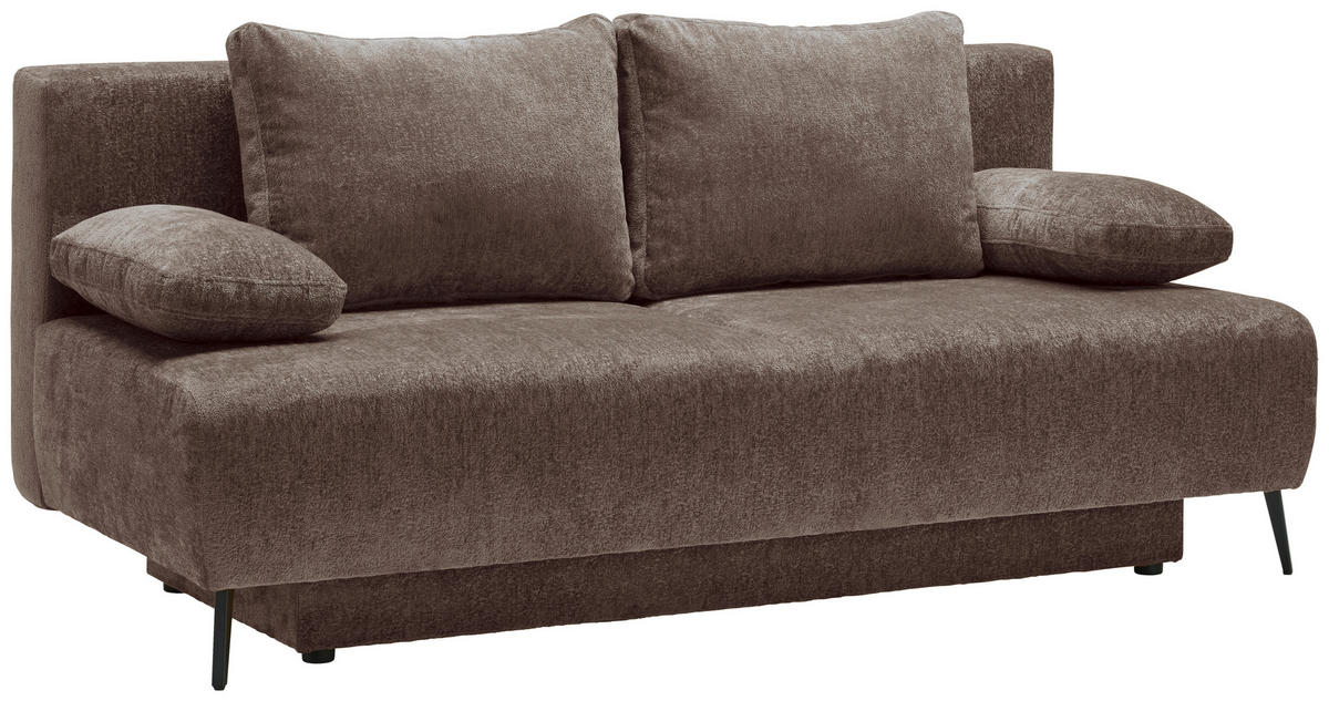 SCHLAFSOFA Webstoff Greige  - Greige/Schwarz, MODERN, Textil/Metall (200/90/100cm) - Ti'me