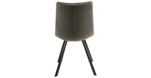 STUHL Leinenoptik Dunkelgrau, Schwarz - Dunkelgrau/Schwarz, Design, Textil/Metall (47/61/86cm) - Xora