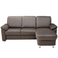 ECKSOFA in Webstoff Dunkelgrau  - Chromfarben/Dunkelgrau, Konventionell, Textil/Metall (220/163cm) - Beldomo System
