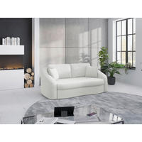2,5-SITZER Mikrofaser Weiß  - Schwarz/Weiß, MODERN, Kunststoff/Textil (196/88/107cm) - Sit & More
