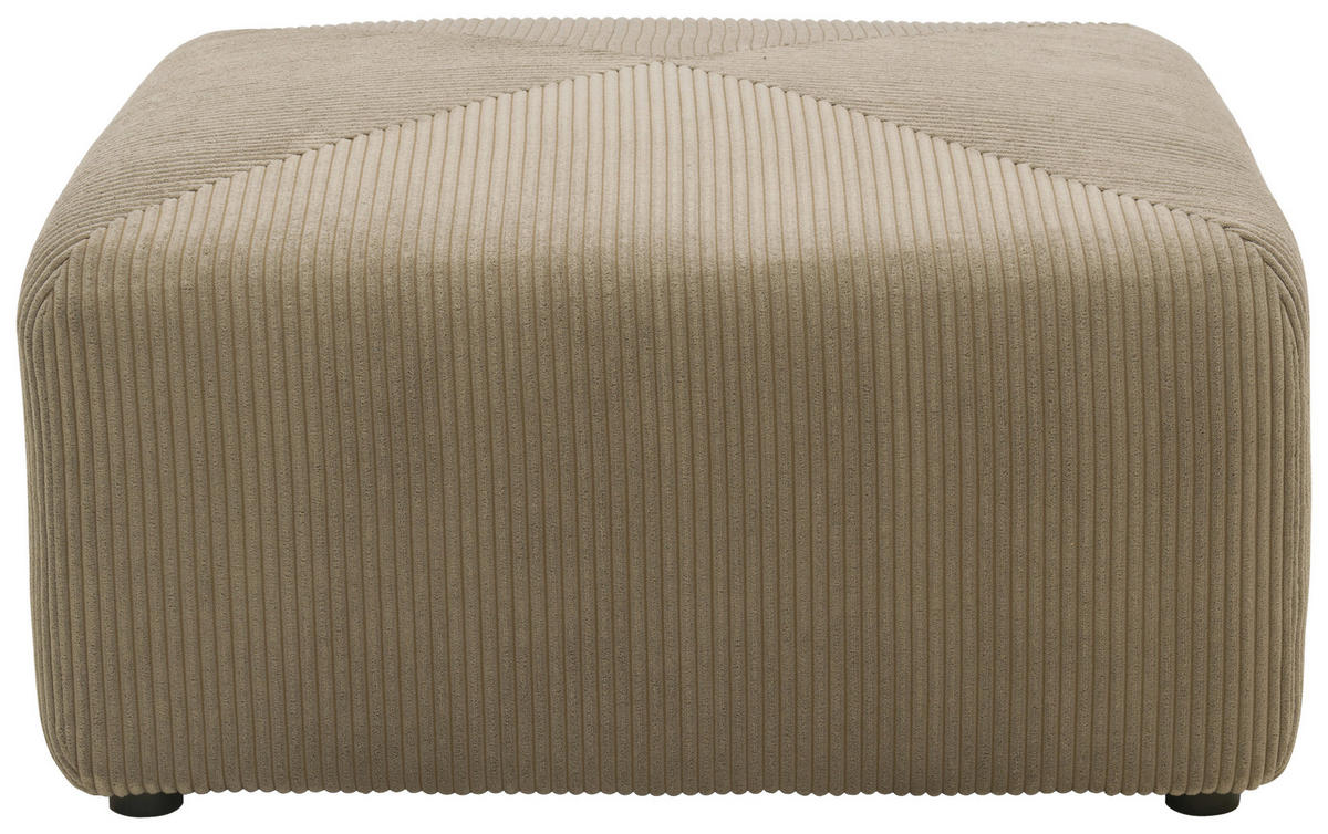 HOCKER Mikrofaser Schlammfarben  - Schlammfarben/Schwarz, Design, Kunststoff/Textil (85/42/85cm) - MID.YOU