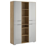 AKTENSCHRANK Anthrazit, Eichefarben, Hellgrau  - Eichefarben/Anthrazit, MODERN, Glas/Holzwerkstoff (121,8/199,4/37,2cm) - Voleo