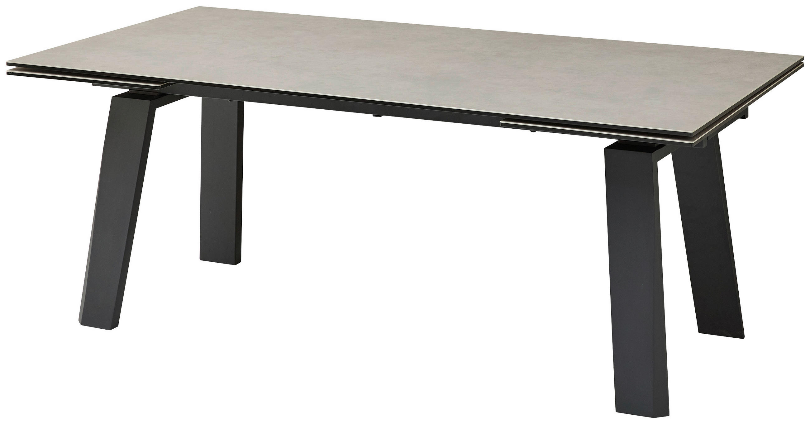 ESSTISCH in Metall, Glas, Keramik 200-300/100/76 cm  - Schwarz/Grau, MODERN, Glas/Keramik (200-300/100/76cm) - Livetastic