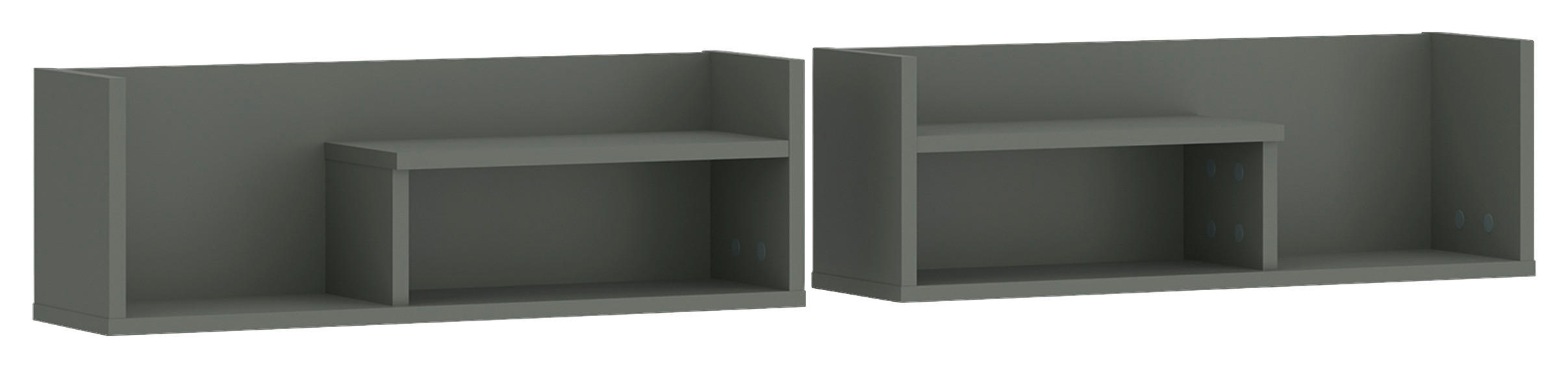 WANDBOARD Anthrazit, Grau, Grün  - Anthrazit/Grau, Design, Holzwerkstoff (140/24/22cm) - Carryhome