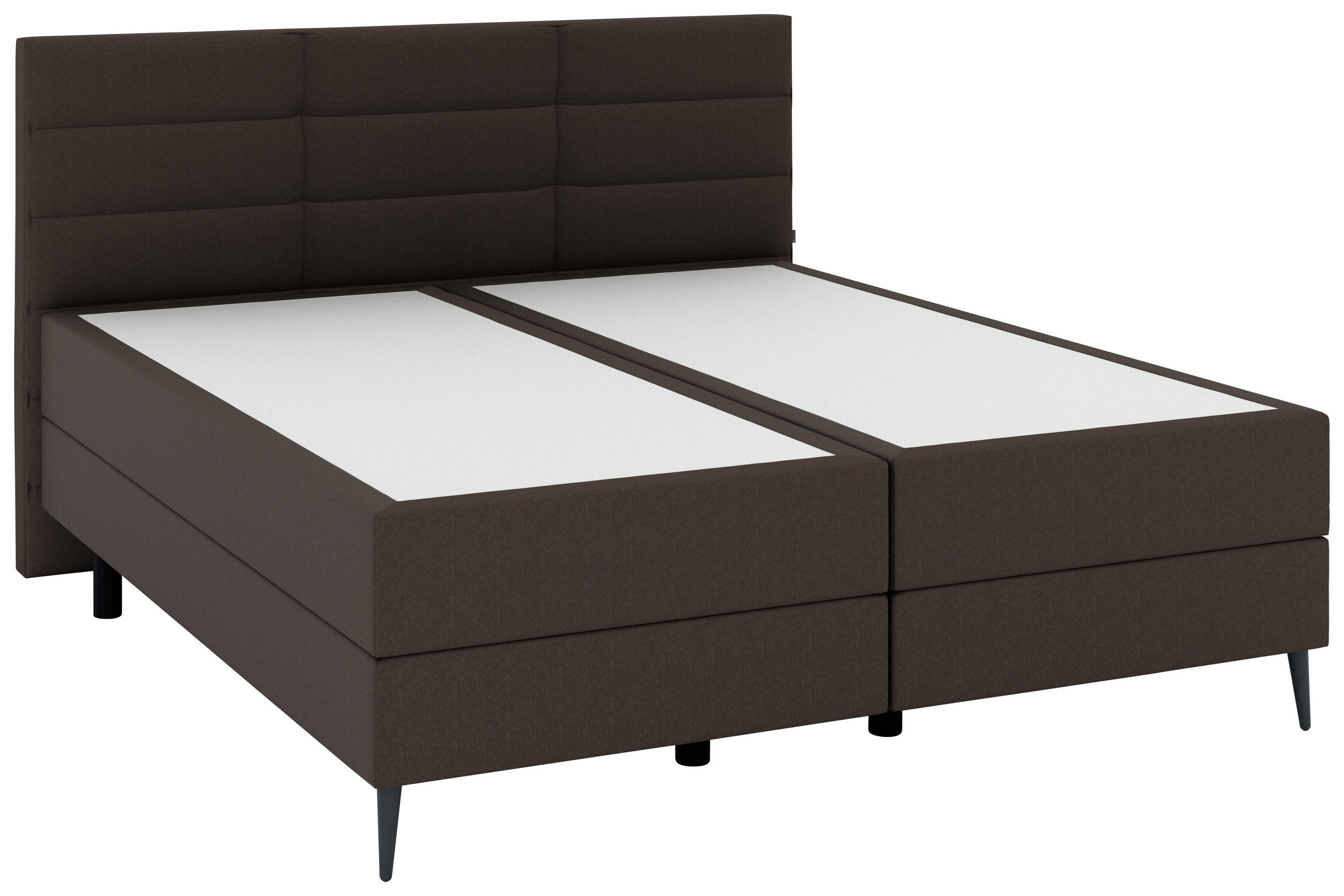BOXSPRINGBETT 180/200 cm,  in Braun, gepolstertes Kopfteil, Matratzen, H4 + H4 = sehr fest  - Anthrazit/Schwarz, KONVENTIONELL, Holzwerkstoff/Kunststoff (180/200cm) - Musterring