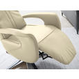 RELAXSESSEL in Leder Ecru  - Ecru/Schwarz, Design, Leder/Metall (71/112/83cm) - Dieter Knoll