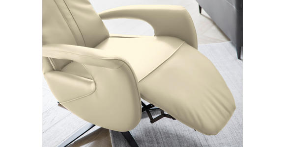 RELAXSESSEL in Leder Ecru  - Ecru/Schwarz, Design, Leder/Metall (71/112/83cm) - Dieter Knoll