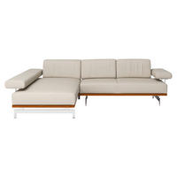 ECKSOFA in Echtleder Hellgrau  - Hellgrau, Design, Leder/Metall (237/295cm) - Joop!