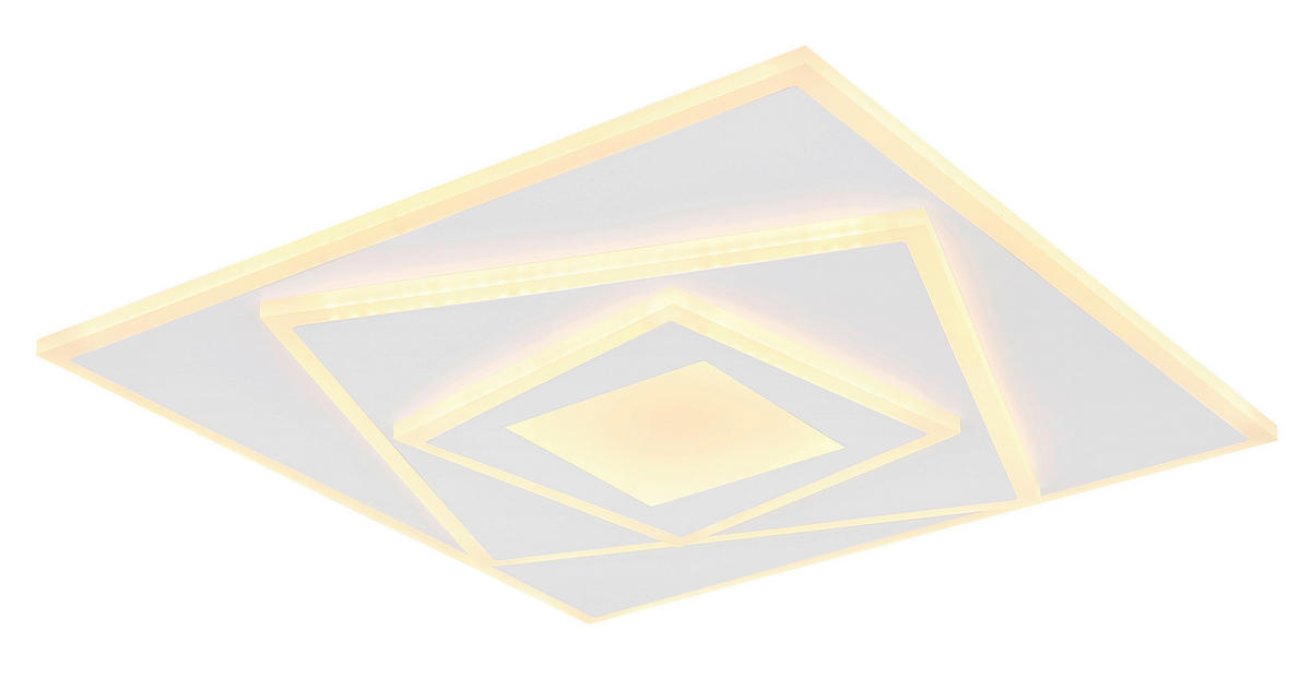 LED-DECKENLEUCHTE 24 W    40/40/5,4 cm  - Weiss/Opal, Design, Kunststoff/Metall (40/40/5,4cm) - Globo