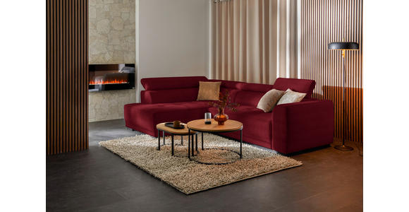 ECKSOFA  in Chenille Rot  205/284 cm  - Rot/Schwarz, Design, Kunststoff/Textil (205/284cm) - Xora