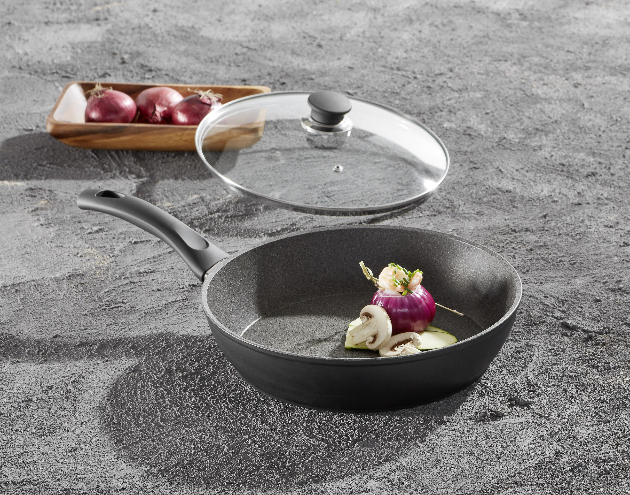 SCHMORPFANNE 28 cm  - Schwarz, Basics, Glas/Metall (28cm) - Ballarini