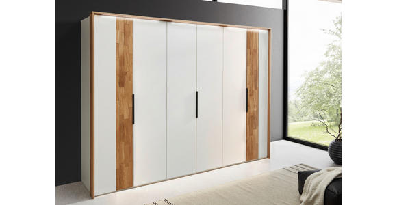 DREHTÜRENSCHRANK 301,9/223,3/62 cm 6-türig Weiß, Wildeiche - Wildeiche/Schwarz, Design, Holz/Holzwerkstoff (301,9/223,3/62cm) - Dieter Knoll