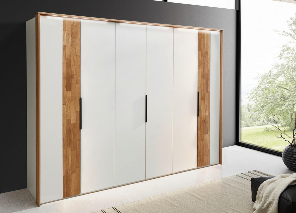 DREHTÜRENSCHRANK 301,9/223,3/62 cm 6-türig Weiß, Wildeiche  - Wildeiche/Schwarz, Design, Holz/Holzwerkstoff (301,9/223,3/62cm) - Dieter Knoll