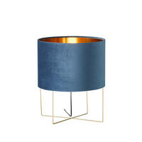 TISCHLEUCHTE Aura 35/43 cm   - Blau/Goldfarben, Trend, Textil/Metall (35/43cm) - Fischer & Honsel
