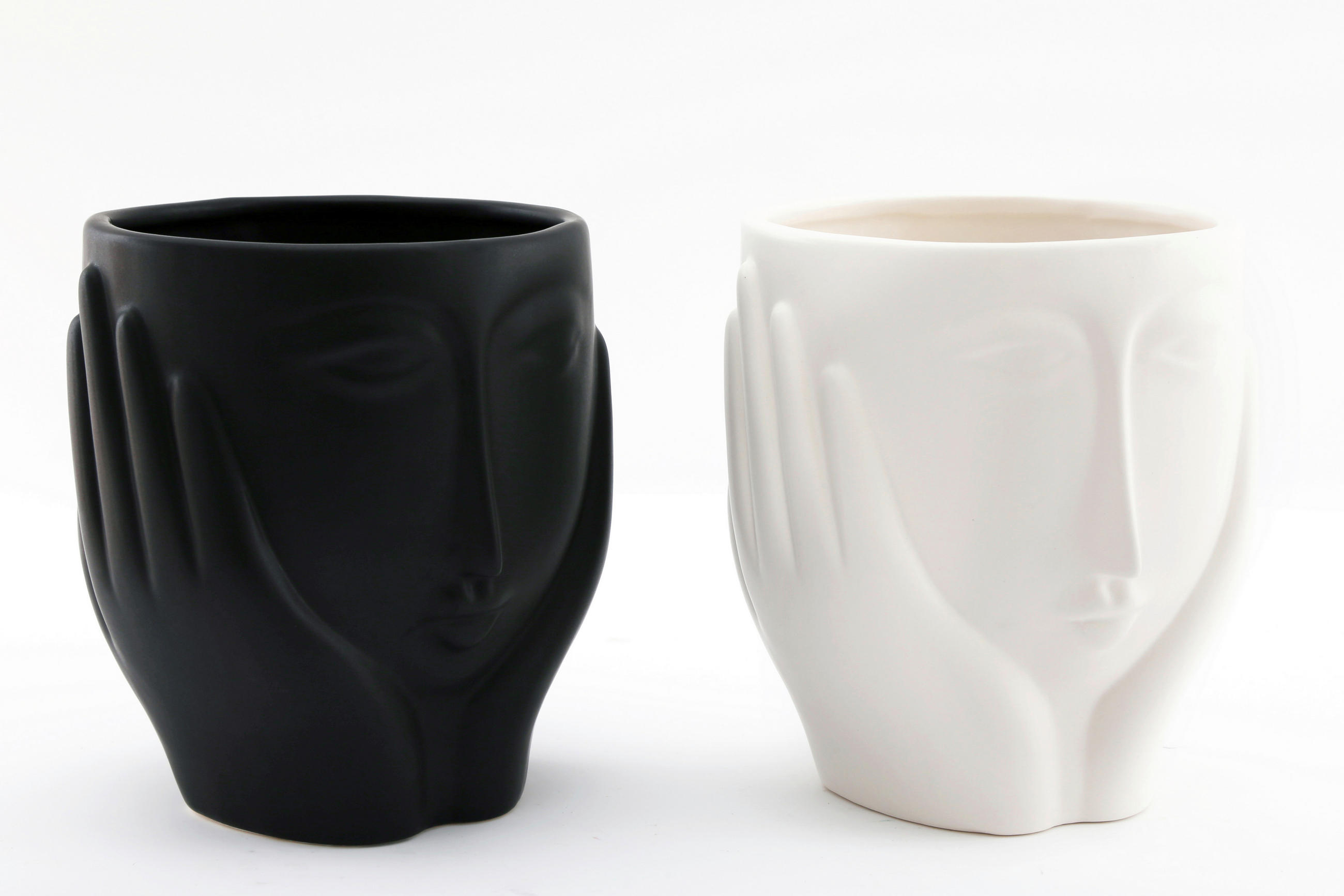 GHIVECI PENTRU PLANTE  - alb/negru, Basics, ceramică (14.5/16.2/14.5cm)