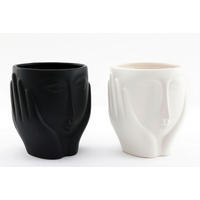 Ghiveci Pentru Plante  - alb/negru, Basics, ceramică (14.5/16.2/14.5cm)