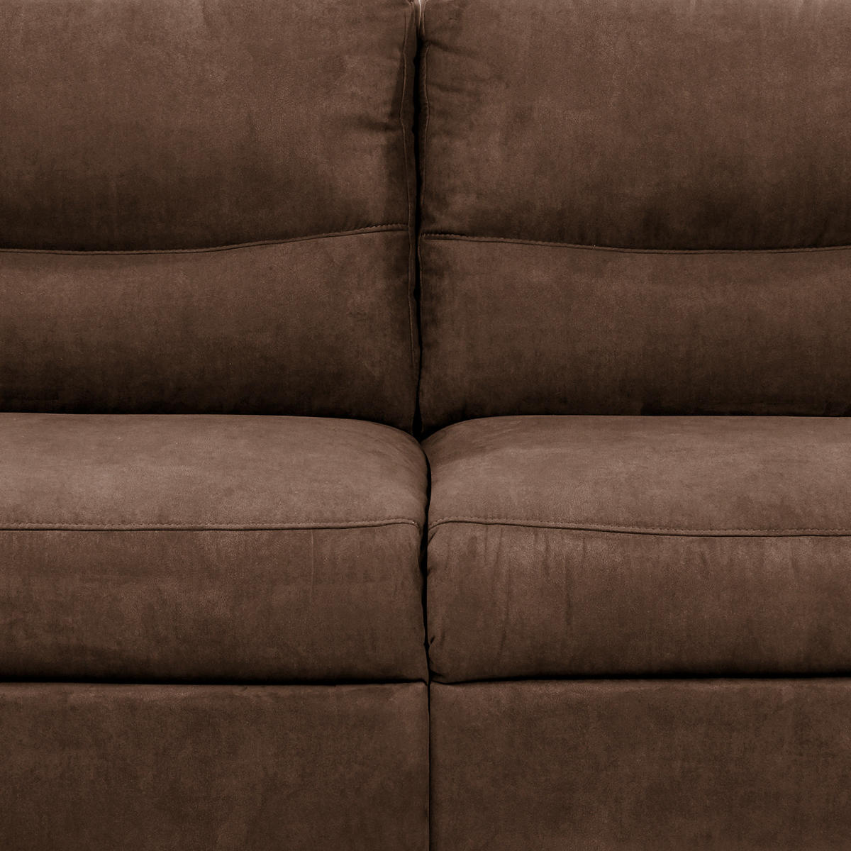 2,5-SITZER Flachgewebe Mokka  - Schwarz/Mokka, Design, Holz/Textil (214/97/97cm) - Livetastic