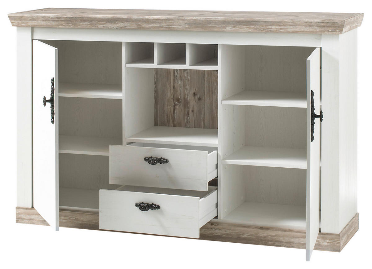 SIDEBOARD  in 167/104/44 cm  - Hellbraun/Schwarz, Design, Holzwerkstoff/Metall (167/104/44cm) - MID.YOU