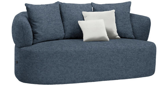 2-SITZER-SOFA in Chenille Blau  - Blau/Beige, MODERN, Kunststoff/Textil (177/86/105cm) - Hom`in