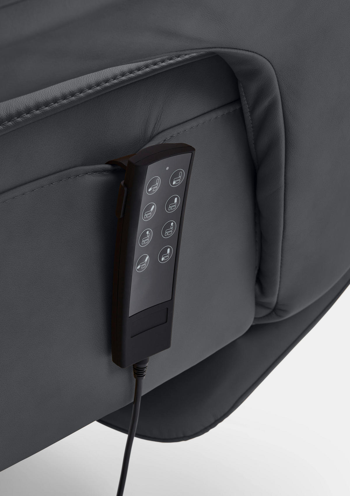 RELAXSESSEL in Leder Anthrazit  - Anthrazit/Schwarz, Design, Leder/Metall (83/123/87cm) - Valdera