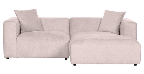 ECKSOFA Rosa Chenille Zierkissen, Rücken echt  - Creme/Schwarz, MODERN, Kunststoff/Textil (231/178cm) - Carryhome