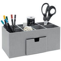 ORGANIZATOR DE BIROU - gri, Basics, carton/hârtie (24/12/10cm)