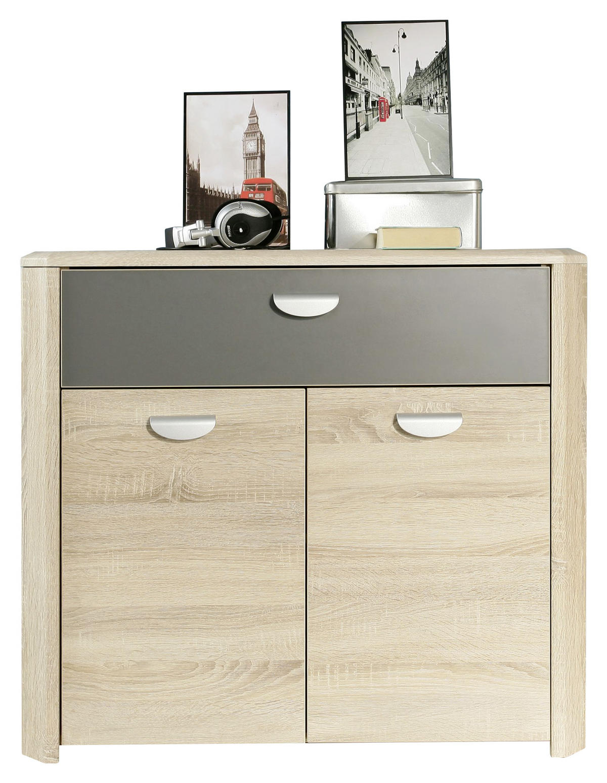 KOMMODE 94/82/41 cm Anthrazit, Sonoma Eiche von CARRYHOM