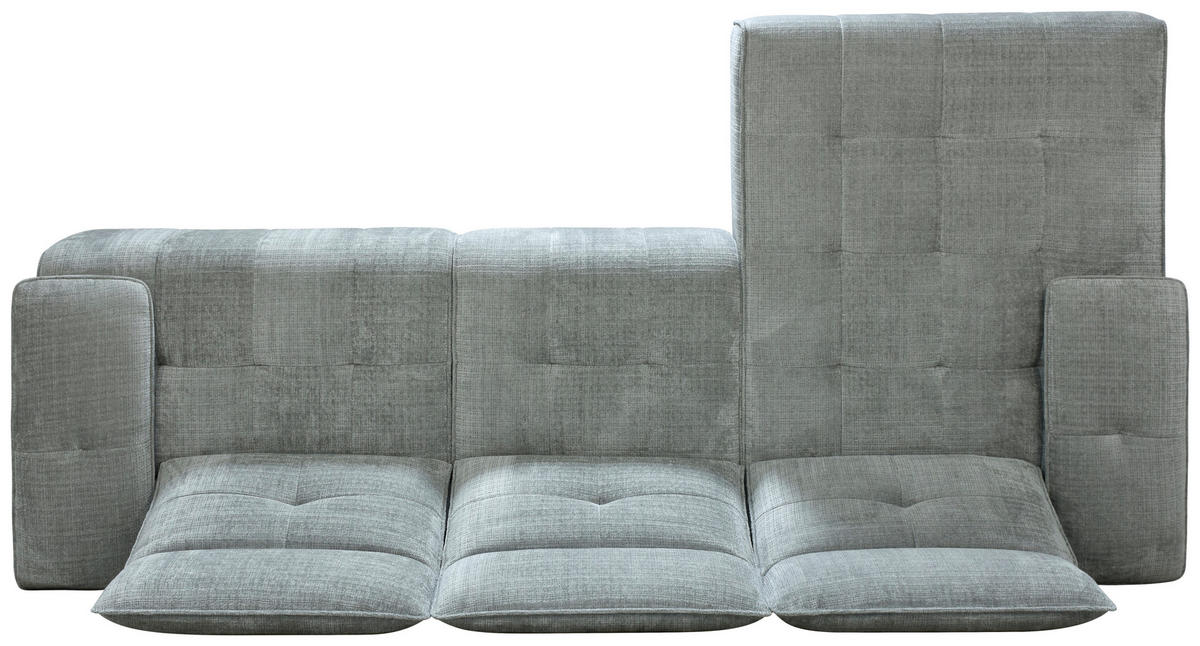 ECKSOFA Hellgrau Chenille  - Hellgrau/Schwarz, Design, Kunststoff/Textil (162/314cm) - Livetastic