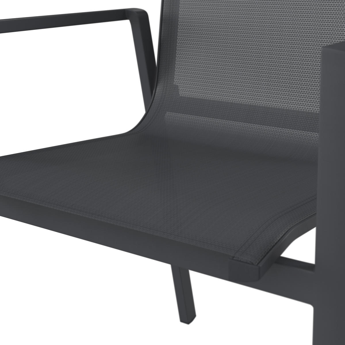 STAPELSESSEL Aluminium Dunkelgrau  - Dunkelgrau, MODERN, Textil/Metall (56.6/88.5/61.5cm) - Ambia Garden