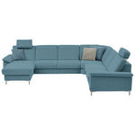 WOHNLANDSCHAFT  in Chenille Blau  - Blau/Alufarben, Design, Textil/Metall (170/333/265cm) - Dieter Knoll