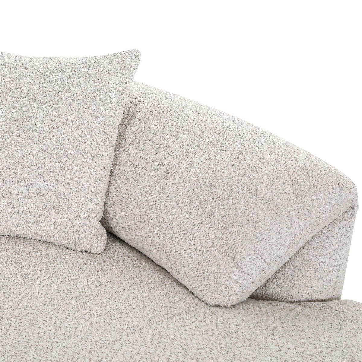 ECKSOFA in Chenille Creme  - Creme/Schwarz, Modern, Kunststoff/Textil (323/180cm) - Carryhome
