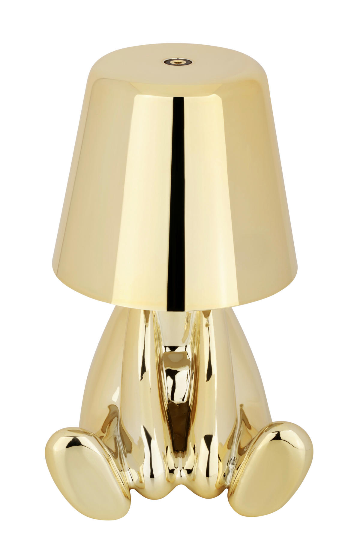 AKKU-TISCHLEUCHTE - Goldfarben, Trend, Kunststoff/Metall (9,5/11/15,5cm) - Novel
