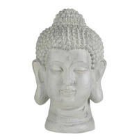 HLAVA BUDHU - svetlosivá, Basics, kov (30/30/49cm)
