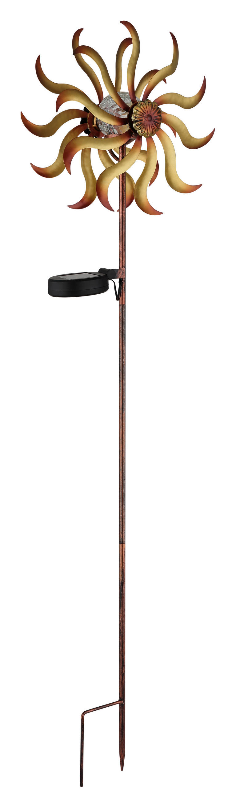 SOLARLEUCHTE  - Klar/Goldfarben, Design, Glas/Metall (22/12/92cm) - Globo