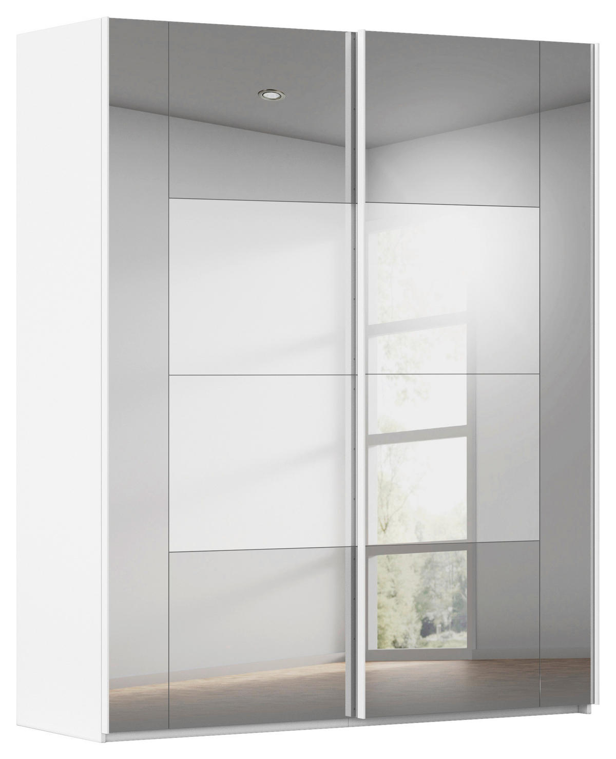 SCHWEBETÜRENSCHRANK 181/223/68 cm 2-türig Weiß  - Weiß, Design, Glas/Holzwerkstoff (181/223/68cm) - Xora