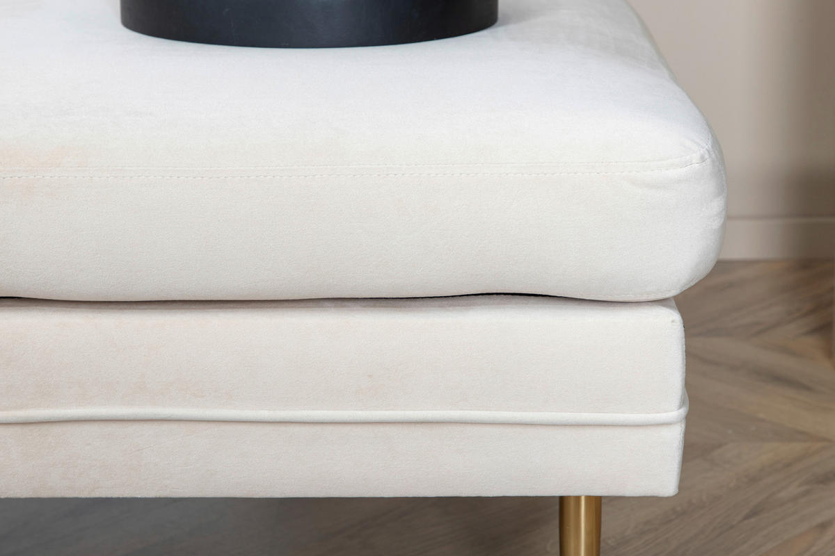 HOCKER in Metall, Textil, Kunststoff Goldfarben, Beige  - Beige/Goldfarben, Design, Kunststoff/Textil (90/49/70cm) - Livetastic