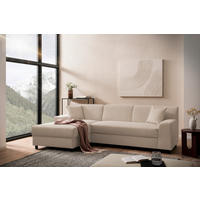 ECKSOFA CAPRI 2 Taupe Cord Zierkissen  - Taupe/Schwarz, Basics, Kunststoff/Textil (241/146cm) - MID.YOU