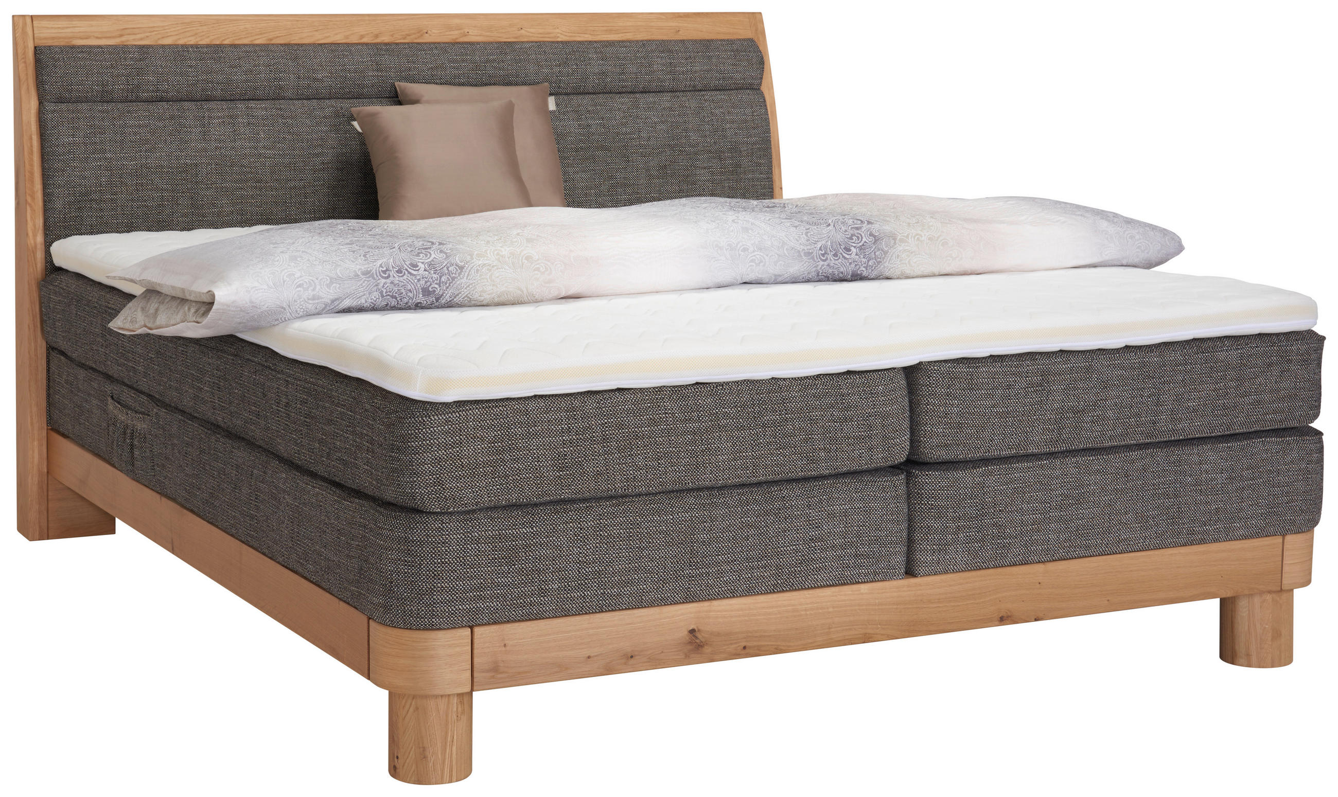 Boxspringbett 180/200 cm in Braun, Eichefarben
