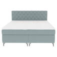 BOXSPRINGBETT 180/200 cm  in Hellgrau  - Chromfarben/Hellgrau, KONVENTIONELL, Textil/Metall (180/200cm) - Carryhome