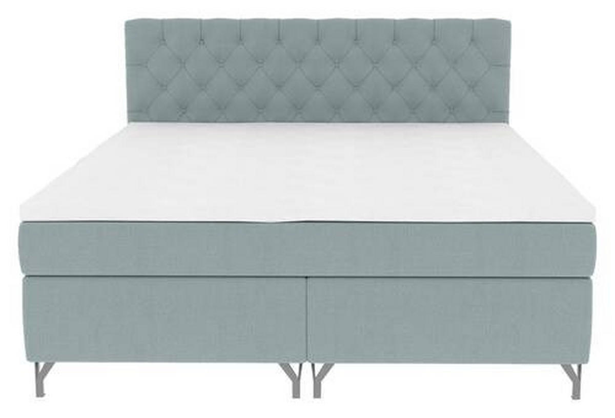 BOXSPRINGBETT 160/200 cm  in Hellgrau  - Chromfarben/Hellgrau, Konventionell, Textil/Metall (160/200cm) - Carryhome