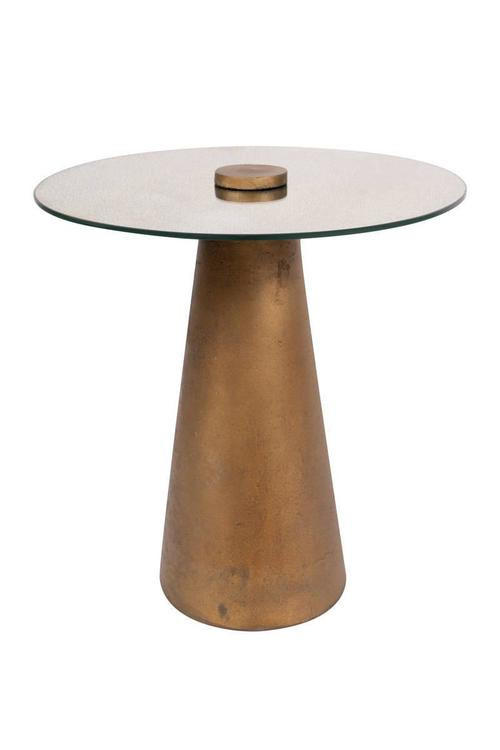 PRÍRUČNÝ STOLÍK, mosadzná - mosadzná, Basics, kov/sklo (40/42,5cm)