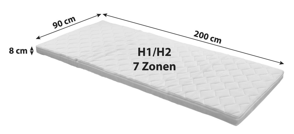Topper Sigma 90/200 cm Höhe ca. 8 cm  - Weiß, Textil (90/200cm) - Primatex