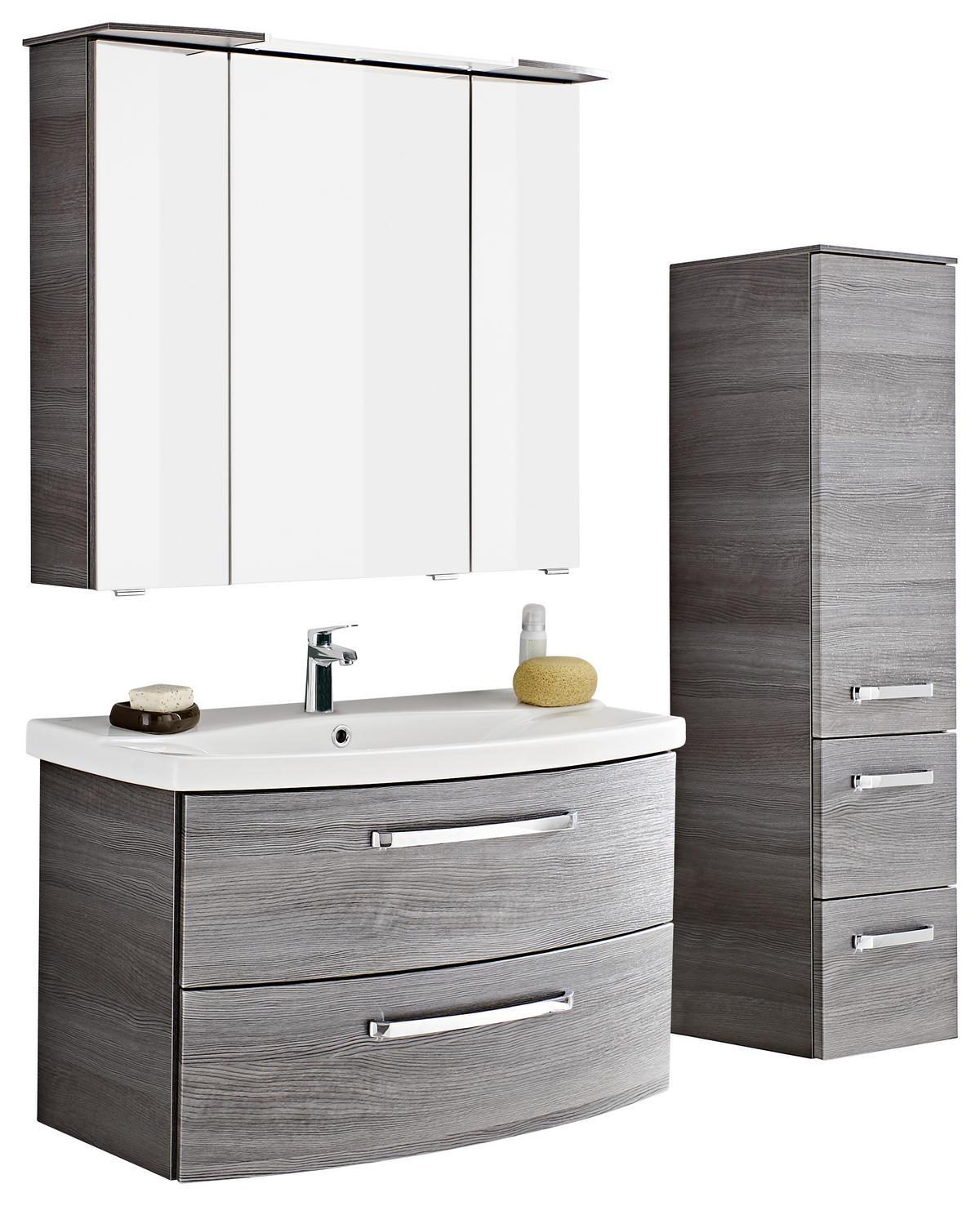 BADRUM 84 cm  - vit/grafitfärgad, Klassisk, trämaterial/keramik (84cm) - Sadena