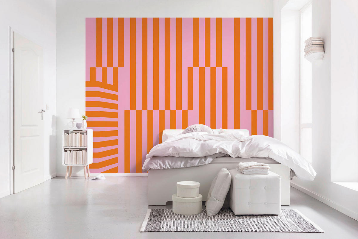 VLIESTAPETE MAXIMAL MINIMALISM  - Orange/Rosa, LIFESTYLE (300/250cm) - Komar