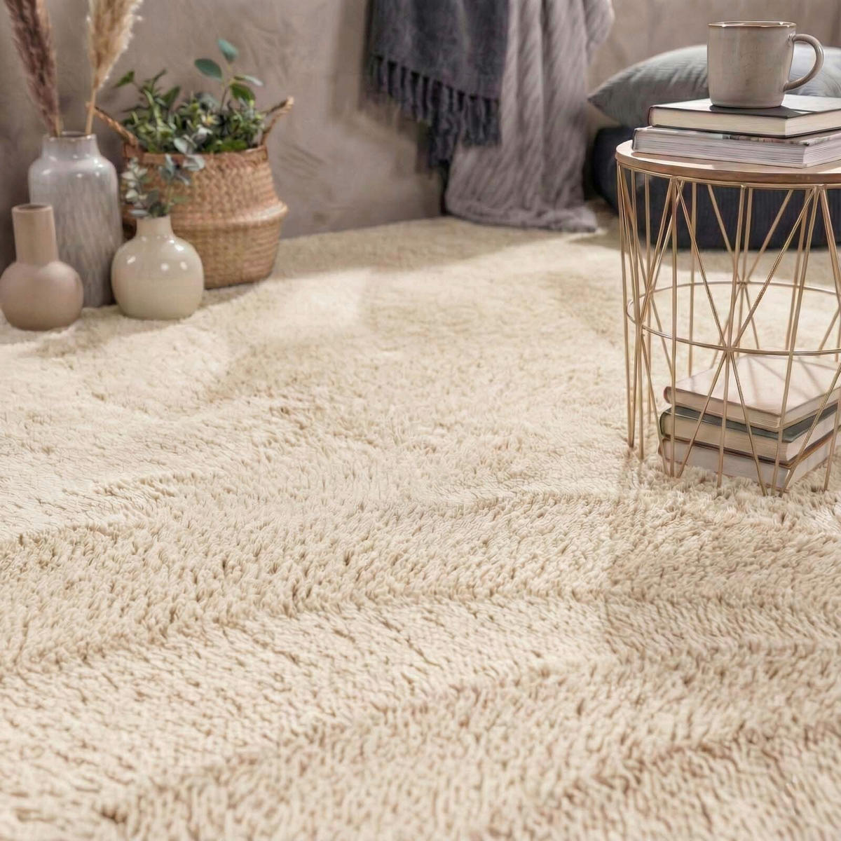FLACHWEBETEPPICH Wohnzimmer 140/200 cm Madrid Champagner rechteckig  - Champagner, KONVENTIONELL, Textil (140/200cm) - Novel