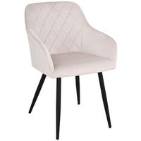 ŽIDLE S PODRUČKAMI, železo, samet, béžová, černá - černá/béžová, Trend, kov/dřevo (55/84/60cm) - Livetastic