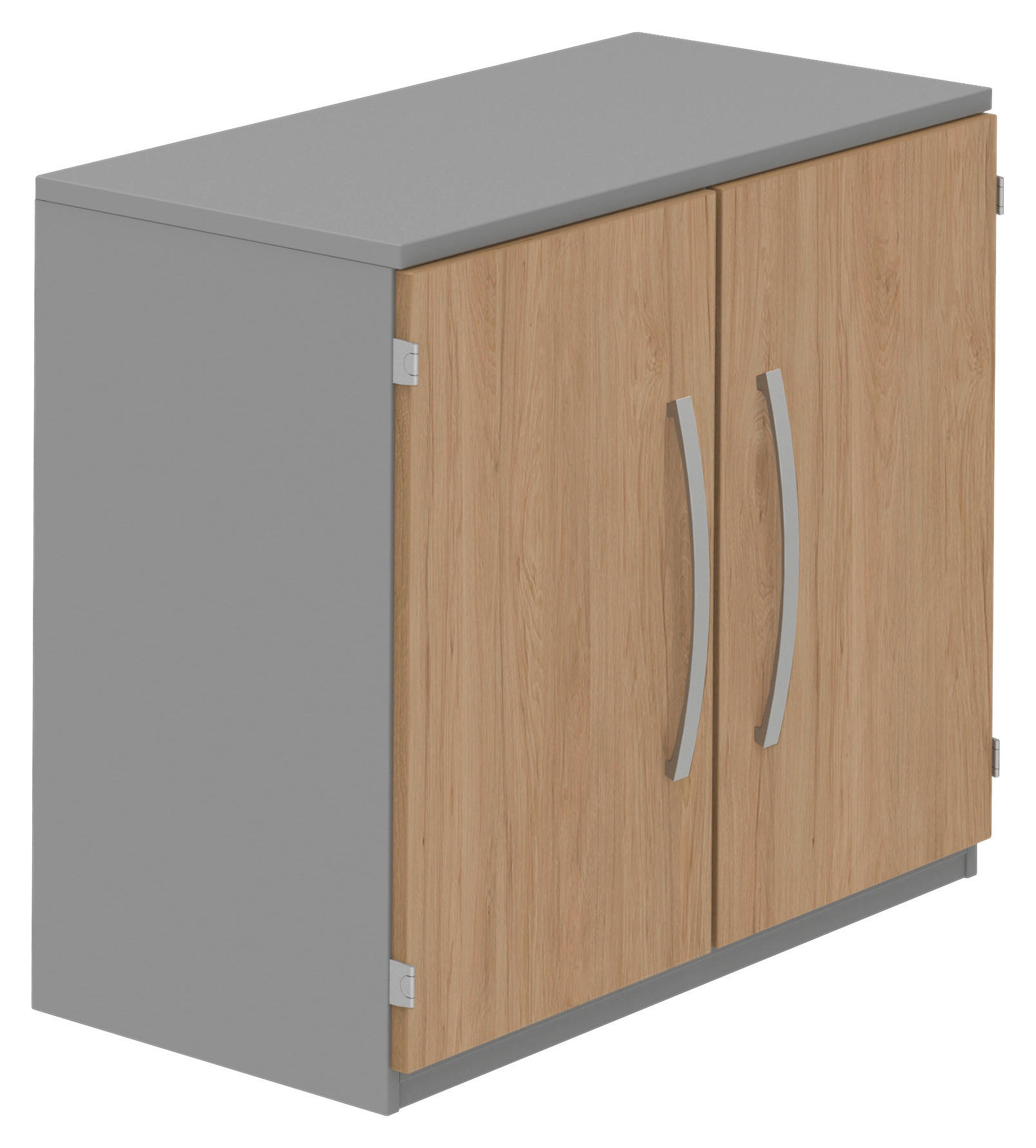 AKTENSCHRANK Grau, Eichefarben - Eichefarben/Grau, KONVENTIONELL, Holzwerkstoff (80/76,5/43cm) - Moderano