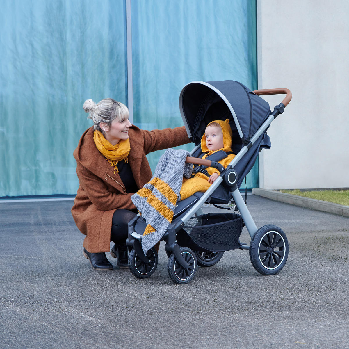 BUGGY Smart  - Dunkelgrau/Alufarben, Trend, Textil/Metall (115/56/105cm) - Jimmylee